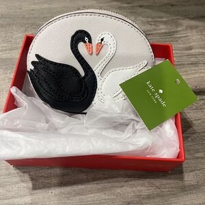 Kate Spade Black and White Swan Coin Purse